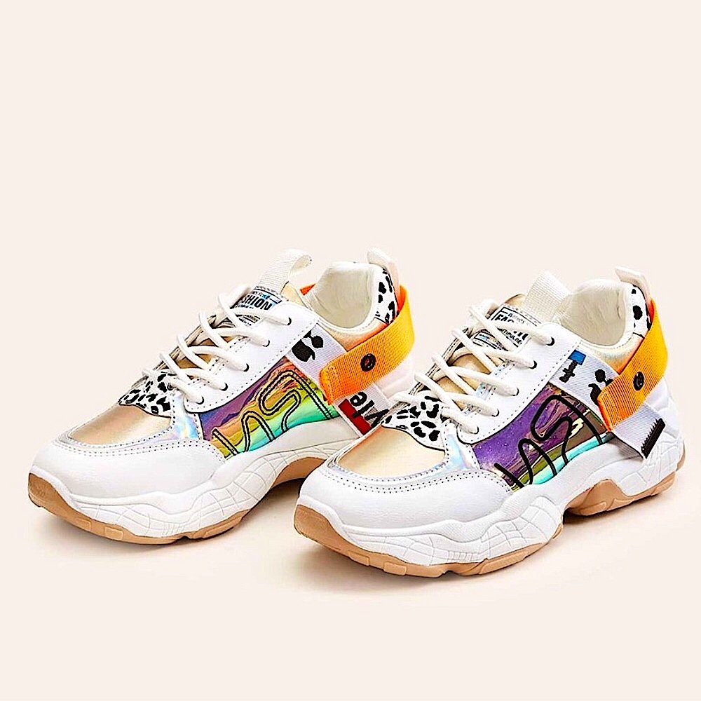 Holographic Chunky Fashion Sneakers